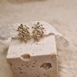 Boucles d'oreilles en épi strass.