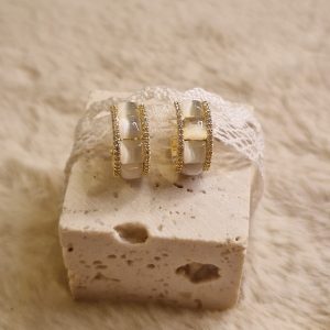 Boucles d'oreilles 6 carrés strass