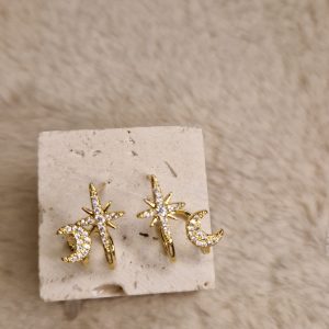 Boucles d'oreilles étincelle, lune