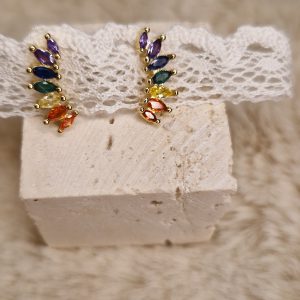 Mini Boucles d'oreilles stass arc en ciel