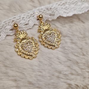 Boucles d'oreilles Cœur en strass