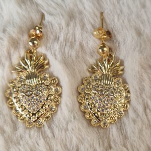 Boucles d'oreilles cœur strass