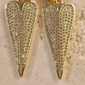 Boucles d'oreilles cœur long