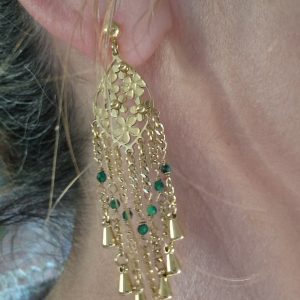 Boucles d'oreilles fleurs  dorées