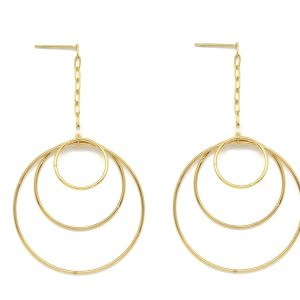Boucles d'oreilles chaine triples anneaux